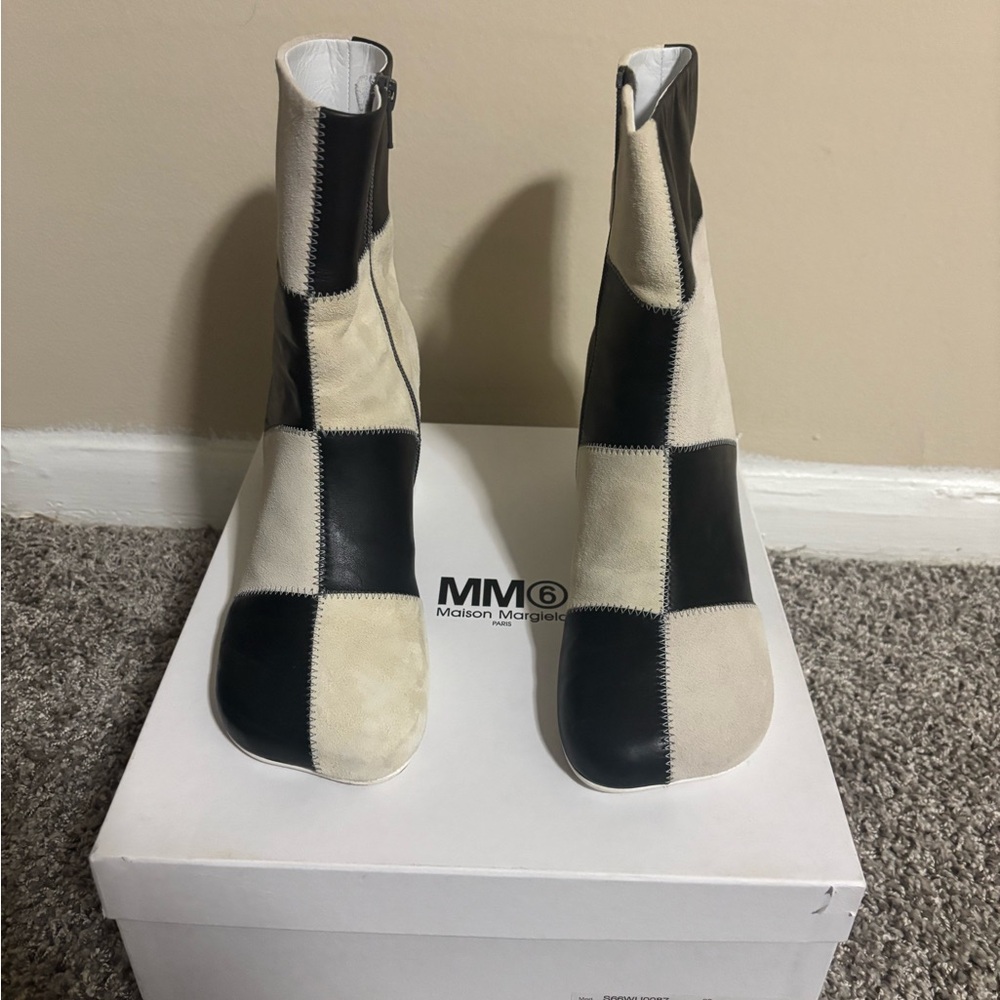 Maison Martin Margiela Black and White Ankle Boots